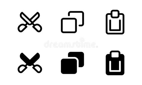 Cut, Copy, and Paste Icons in Document or File Editing Stock Vector ...