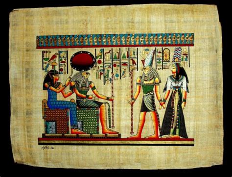 Rare Authentic Hand Painted Ancient Egyptian Papyrus-Nefertari Journey ...