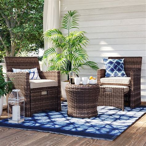 Halsted Wicker Small Space Patio Furniture Set | Best Target Outdoor ...