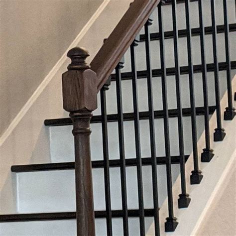 Iron Stair Balusters Modern Rectangle Metal Spindles for Stairs Satin ...