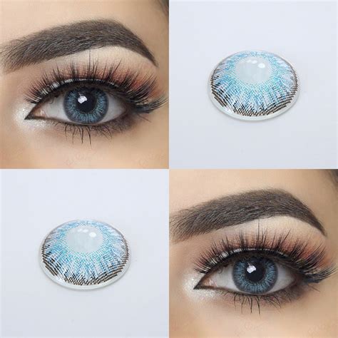 Blue Contacts| Blue Eye Contacts| 3 Tone Brilliant Blue Contact Lenses ...