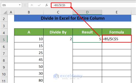 How to Divide in Excel for Entire Column (7 Quick Tricks) - ExcelDemy