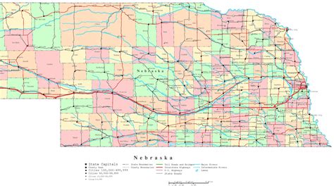 Printable Map Of Nebraska | Ruby Printable Map