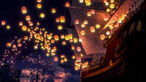 Tangled Lantern Wallpaper, Tangled Lanterns, Tangled Lights, Lit ...