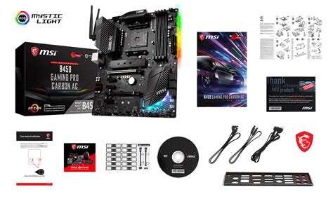 MSI B450 GAMING PRO CARBON AC box content