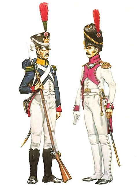 Private, Voltigeurs, Imperial Guard, full dress, 1812 • Officer, 3rd ...