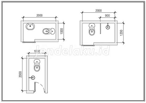 50+ Denah Ukuran Kamar Mandi Ideal, Ukuran Minimal Toilet Minimalis