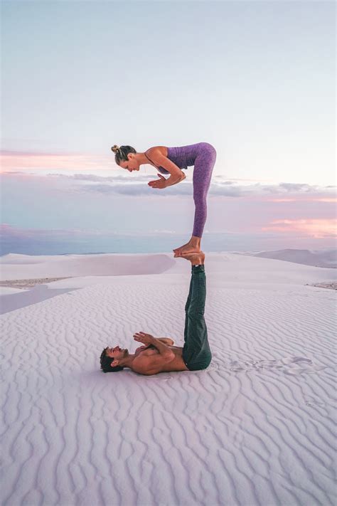 Partner Yoga | White Sands, NM | Yoga for 2 | Couples yoga poses ...