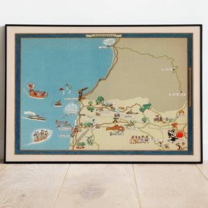 Nahariya Map Print Israel Map Posters Canvas Print Wall Art Pull Down ...