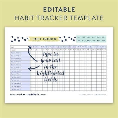 This Free Printable Habit Tracker will Help you Reach your Goals