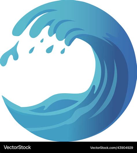 Wave ocean logo flat design template Royalty Free Vector