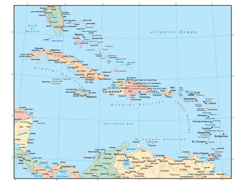 Caribbean Islands Map