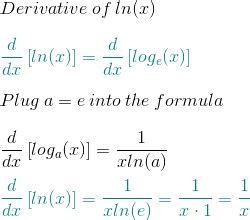 Derivative of log base - selectiondarelo