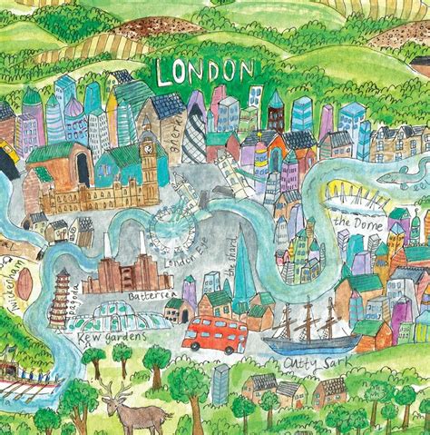 My illustrated map of the beautiful River Thames- from source to sea ...