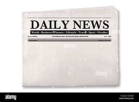 Mock up of a blank Daily Newspaper with empty space to add your own ...