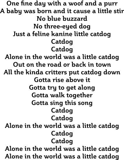 "Catdog - Theme Song Lyrics" Posters by martianart | Redbubble