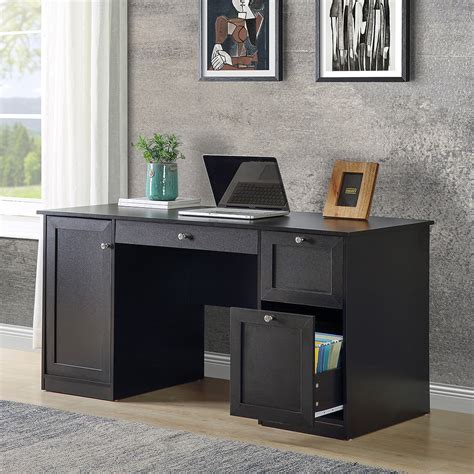 New Home Office Computer Desk with 2 Drawers, Pullout Keyboard and ...