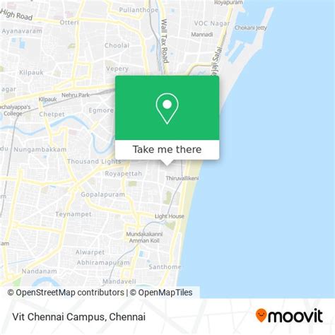 How to get to Vit Chennai Campus in Fort Tondiarpet by bus, metro or train?