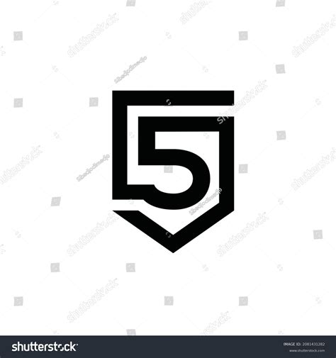 Number 5 Logo Vector Template Shield Stock Vector (Royalty Free ...