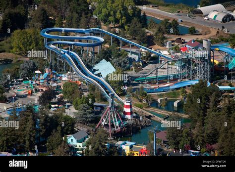 aerial photograph California's Great America amusement park, Santa ...