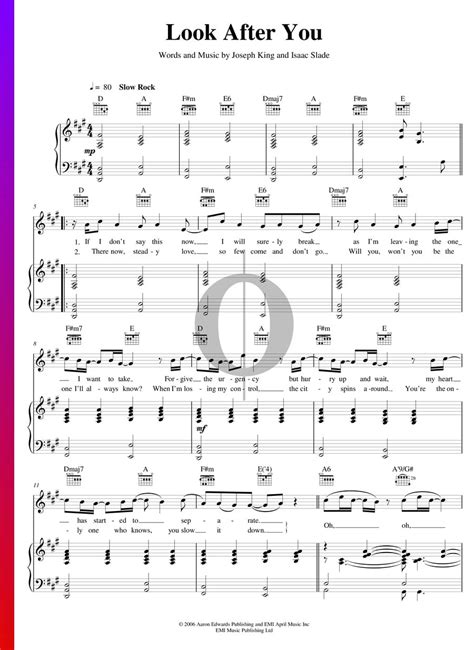 Look After You (The Fray) Piano Sheet Music - OKTAV