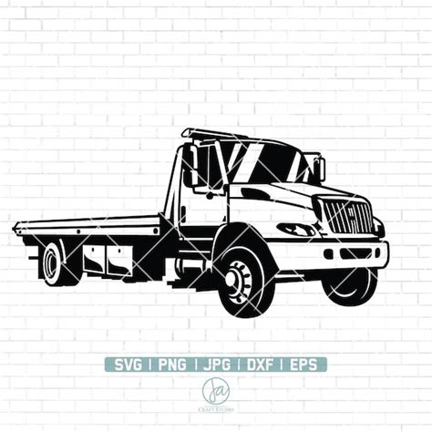 Tow Truck With Flatbed Clipart