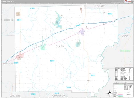 Clark County, IL Wall Map Premium Style by MarketMAPS - MapSales