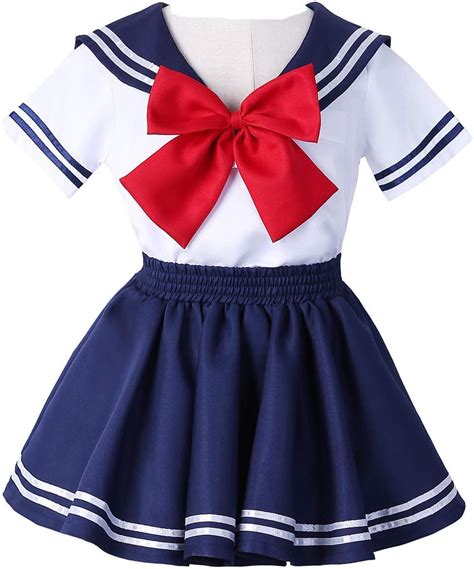 JOYSHOP Anime Kids Girl's Japan School Uniform Sailor Dress Halloween ...