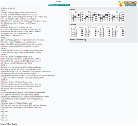 Hợp âm: Lava - cảm âm, tab guitar, ukulele - lời bài hát | chords.vip