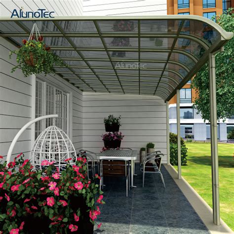 Aluminum Waterproof Patio Awning Polycarbonate Terrace Roof Gutter ...