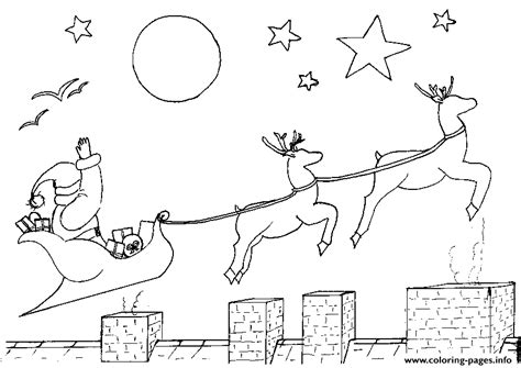 Santa Sleigh And Reindeer S3fbb Coloring page Printable