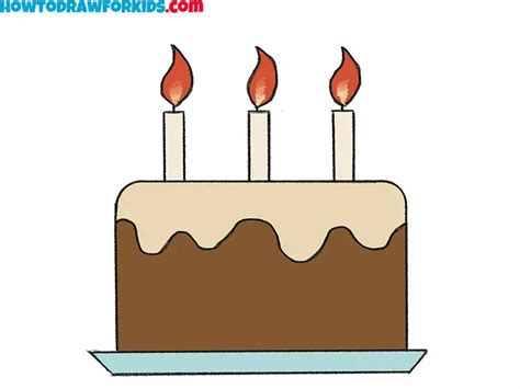 How to Draw a Birthday Cake - Easy Drawing Tutorial For Kids