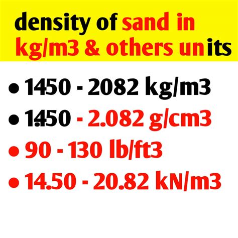 Density of Cement Sand and Aggregate in Kg/m3 | list of material ...