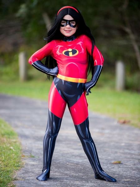 Kids The Incredibles 2 Violet Parr Printing Superhero Costume