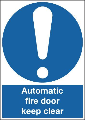 Automatic Fire Door Keep Clear With Symbol Signs | Seton UK