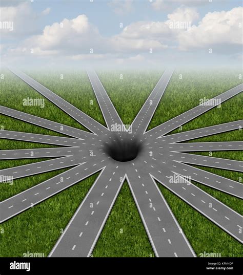 Pit hole or pithole unavoidable road of life concept and choices or ...