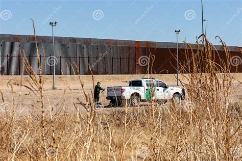 Border Patrol Agent Next To a Truck Guarding the Border Editorial Stock ...