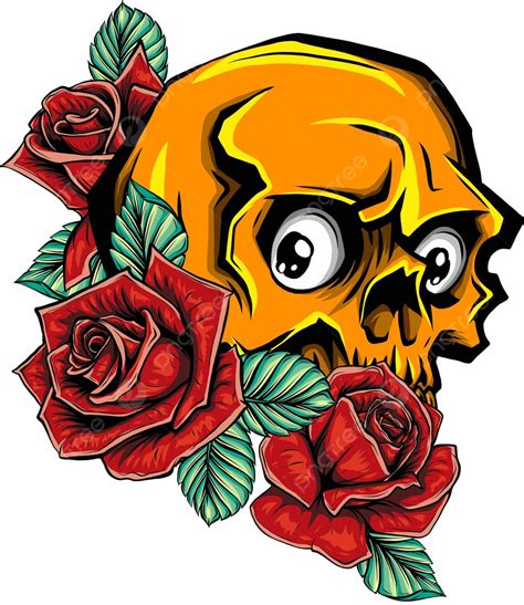 Vector Illustration Of Skull With Roses Decor Abstract Design Vector ...