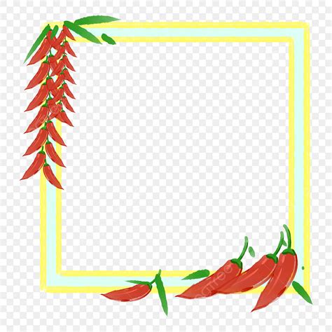 Red Chili White Transparent, Red Chili Border Illustration, Stereo ...