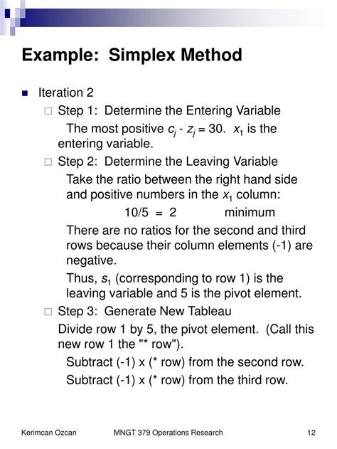 simplex method for solving linear programming