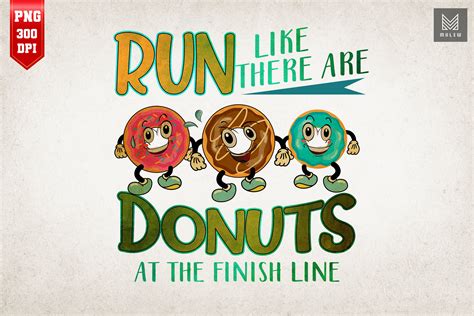 Funny Running Donut Finish Line Graphic by Mulew · Creative Fabrica