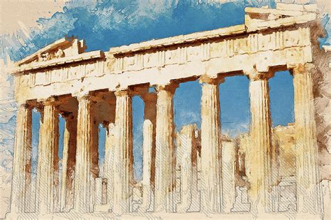 Acropolis of Athens - 03 Painting by AM FineArtPrints - Fine Art America