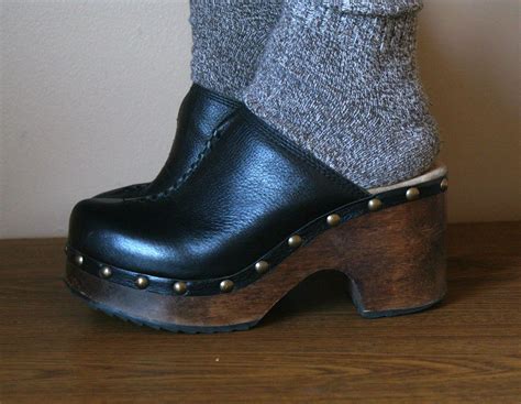 Black Leather Studded Platform Clogs 9 | Platform clogs, Shoes, High ...