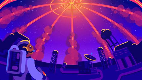 Download Kurzgesagt Space Station Wallpaper | Wallpapers.com