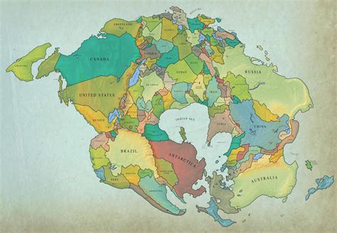 Map Created Overlaying Modern Countries on Pangea - SnowBrains