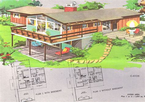 National House Plan Service house C-6106, 1960 Midcentury House Plans ...