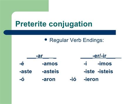 Preterite imperfect