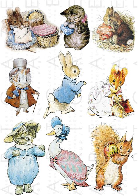 PETER RABBIT Collage Sheet Beatrix POTTER Nursery Decor. | Etsy ...