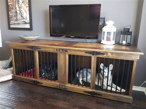 DIY Double wooden dog crate #handmade #crafts #HowTo #DIY Wood Dog ...