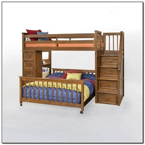 Twin Over Queen Bunk Bed With Stairs - Beds : Home Design Ideas ...